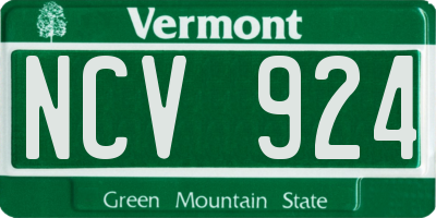 VT license plate NCV924