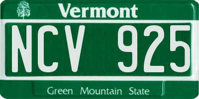 VT license plate NCV925