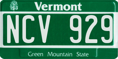 VT license plate NCV929