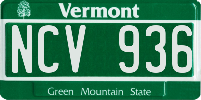 VT license plate NCV936