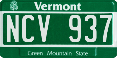 VT license plate NCV937