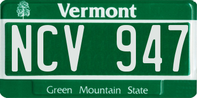 VT license plate NCV947