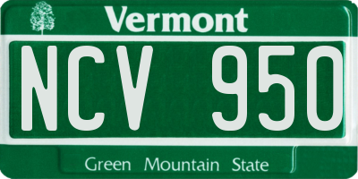 VT license plate NCV950