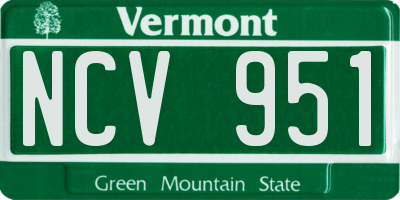 VT license plate NCV951
