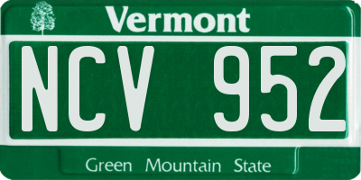VT license plate NCV952