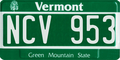 VT license plate NCV953