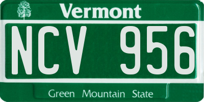 VT license plate NCV956