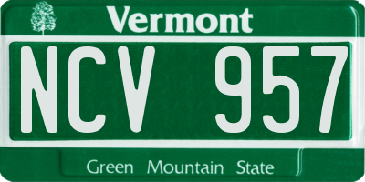 VT license plate NCV957