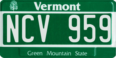 VT license plate NCV959
