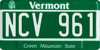 VT license plate NCV961