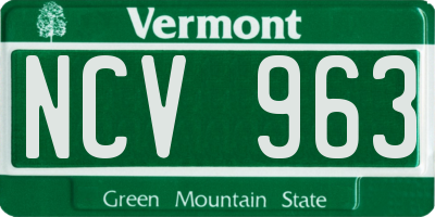 VT license plate NCV963