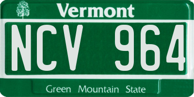 VT license plate NCV964