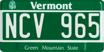 VT license plate NCV965