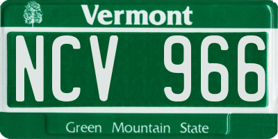 VT license plate NCV966