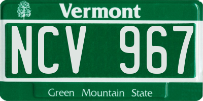 VT license plate NCV967