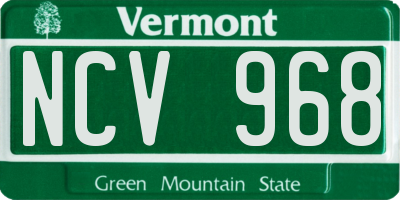 VT license plate NCV968
