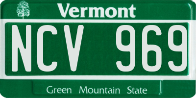 VT license plate NCV969