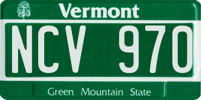 VT license plate NCV970