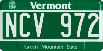 VT license plate NCV972
