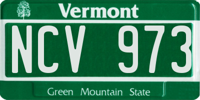 VT license plate NCV973