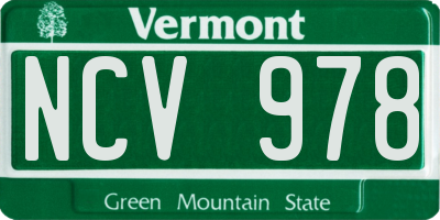 VT license plate NCV978