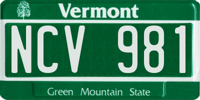 VT license plate NCV981
