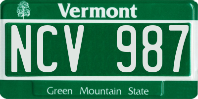 VT license plate NCV987