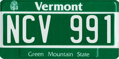 VT license plate NCV991