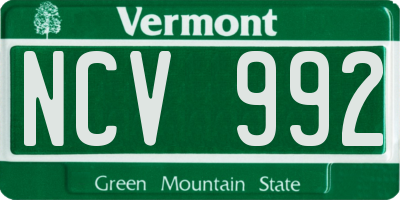 VT license plate NCV992