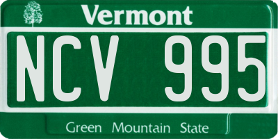 VT license plate NCV995