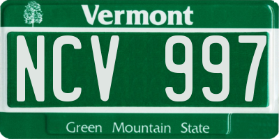 VT license plate NCV997