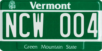 VT license plate NCW004