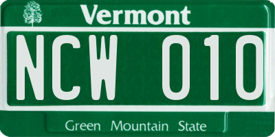 VT license plate NCW010