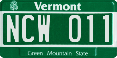 VT license plate NCW011