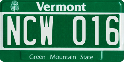 VT license plate NCW016