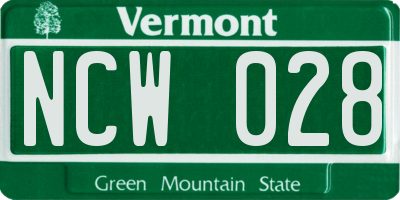 VT license plate NCW028