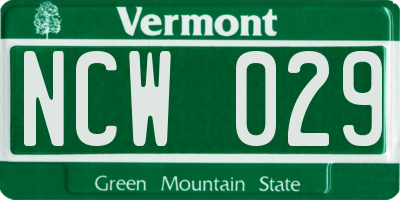 VT license plate NCW029
