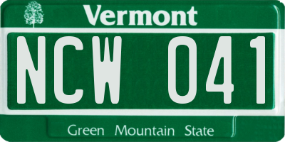 VT license plate NCW041