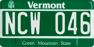 VT license plate NCW046