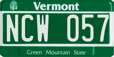 VT license plate NCW057
