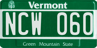 VT license plate NCW060