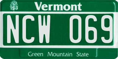 VT license plate NCW069