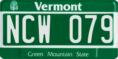 VT license plate NCW079