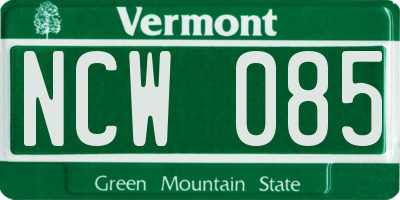 VT license plate NCW085