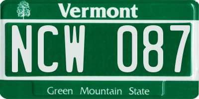 VT license plate NCW087