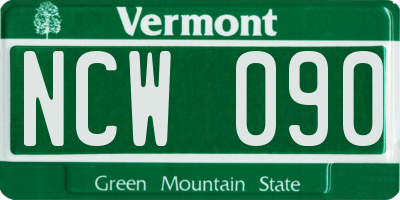 VT license plate NCW090