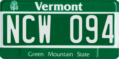 VT license plate NCW094