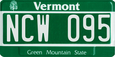 VT license plate NCW095