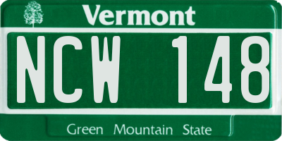 VT license plate NCW148