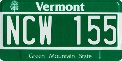 VT license plate NCW155